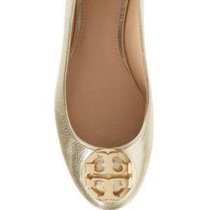 Tory Burch Gold Ballerina Flats Size 9